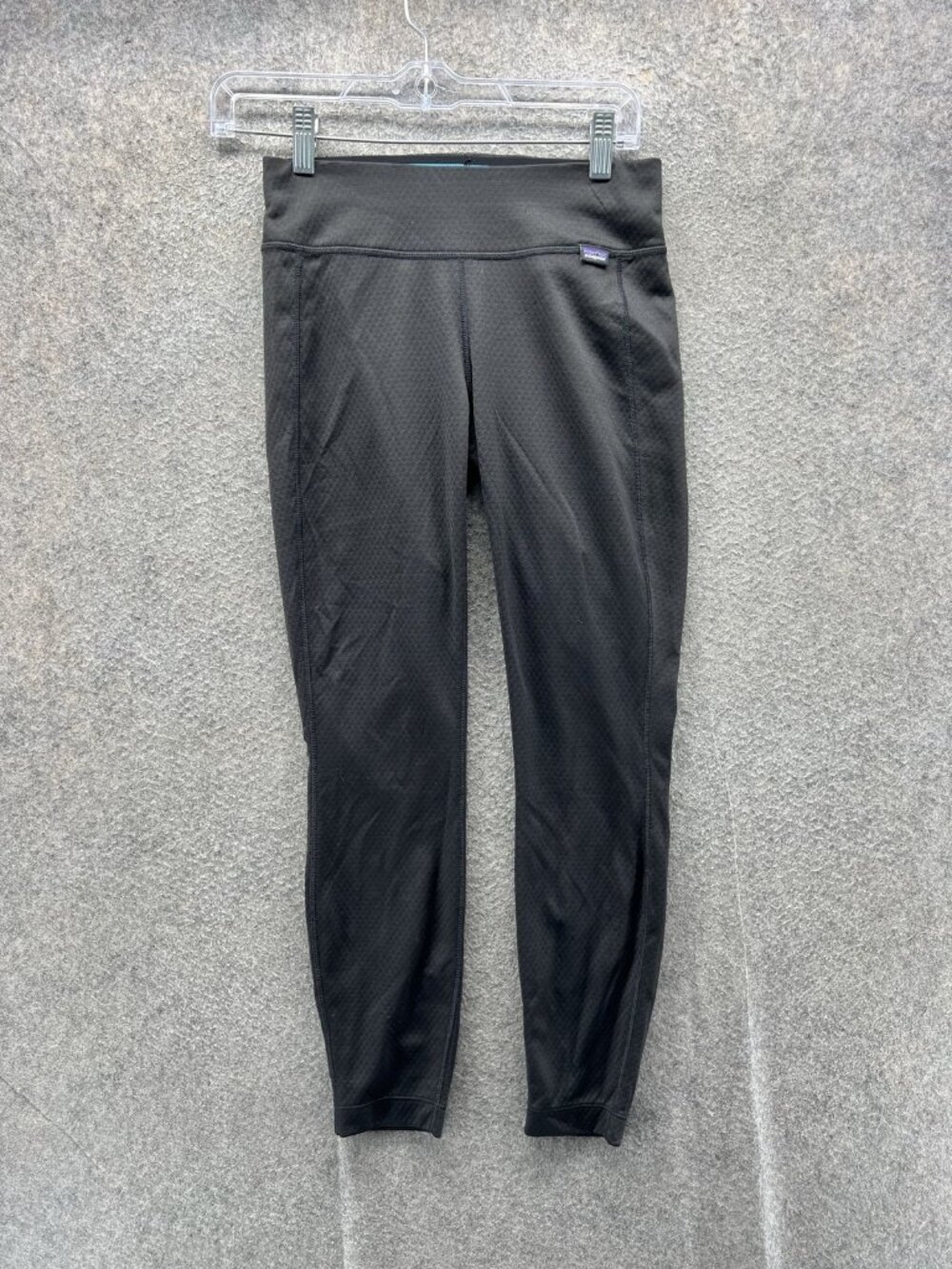 Patagonia Leggings Womens Medium Black Textured Ankle Yoga Pants Athletic